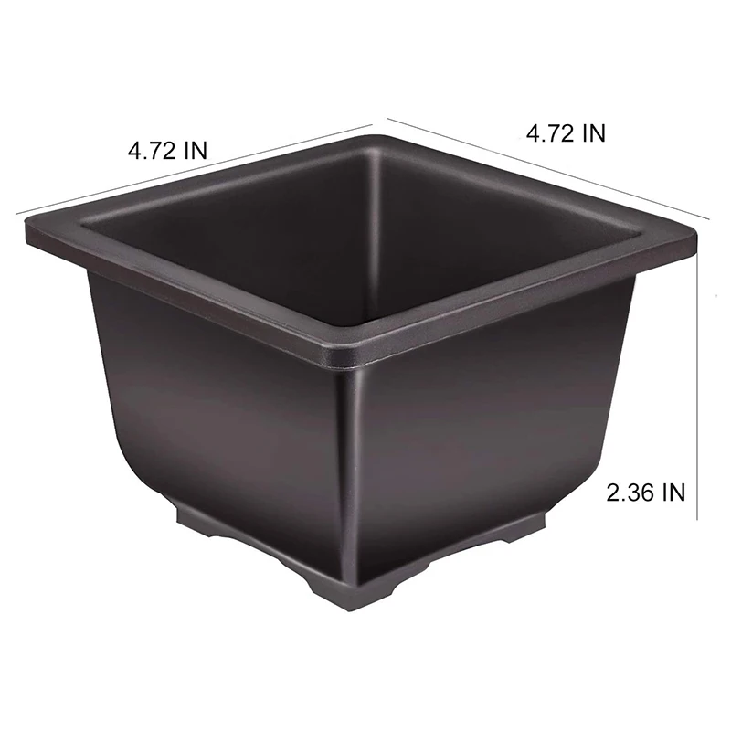 15 PCS 5.1 Inch Flower Pot, Square Plastic Bonsai Pot, Garden, Indoor, Flower and Succulent Flower Pot Container