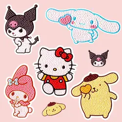 Cartoon Sanrio Children's Diamond Paintings Are Free To Paste Kulomi Melody Students Handmade DIY Stickers Decoration Gifts