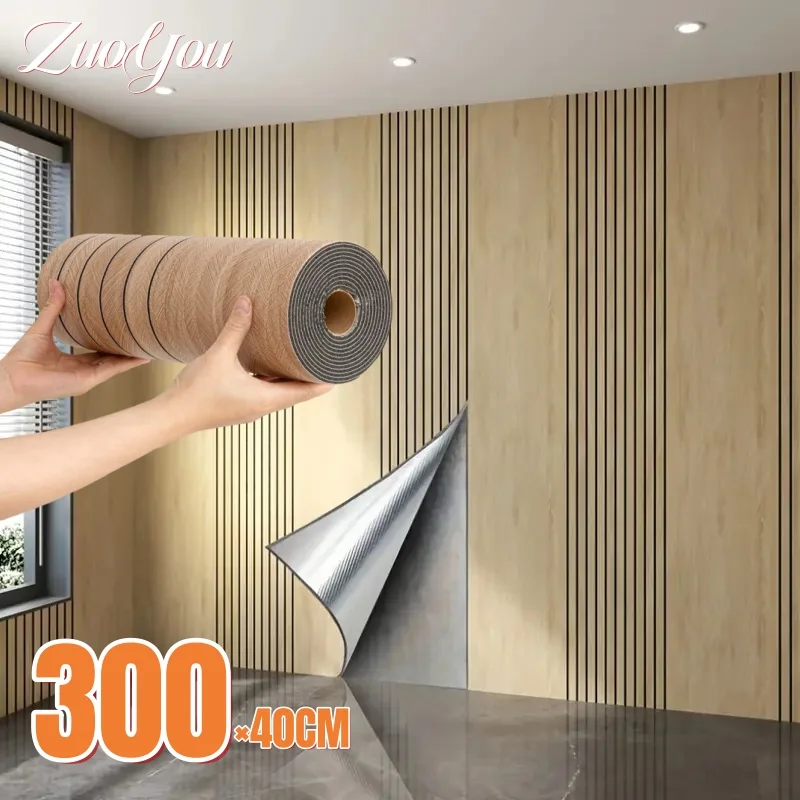 

Imitation Wood Grain Self-adhesive Wallpaper for Bedroom Living Room Wall Renovation Waterproof Vinyl Wall Panel Home Decoration