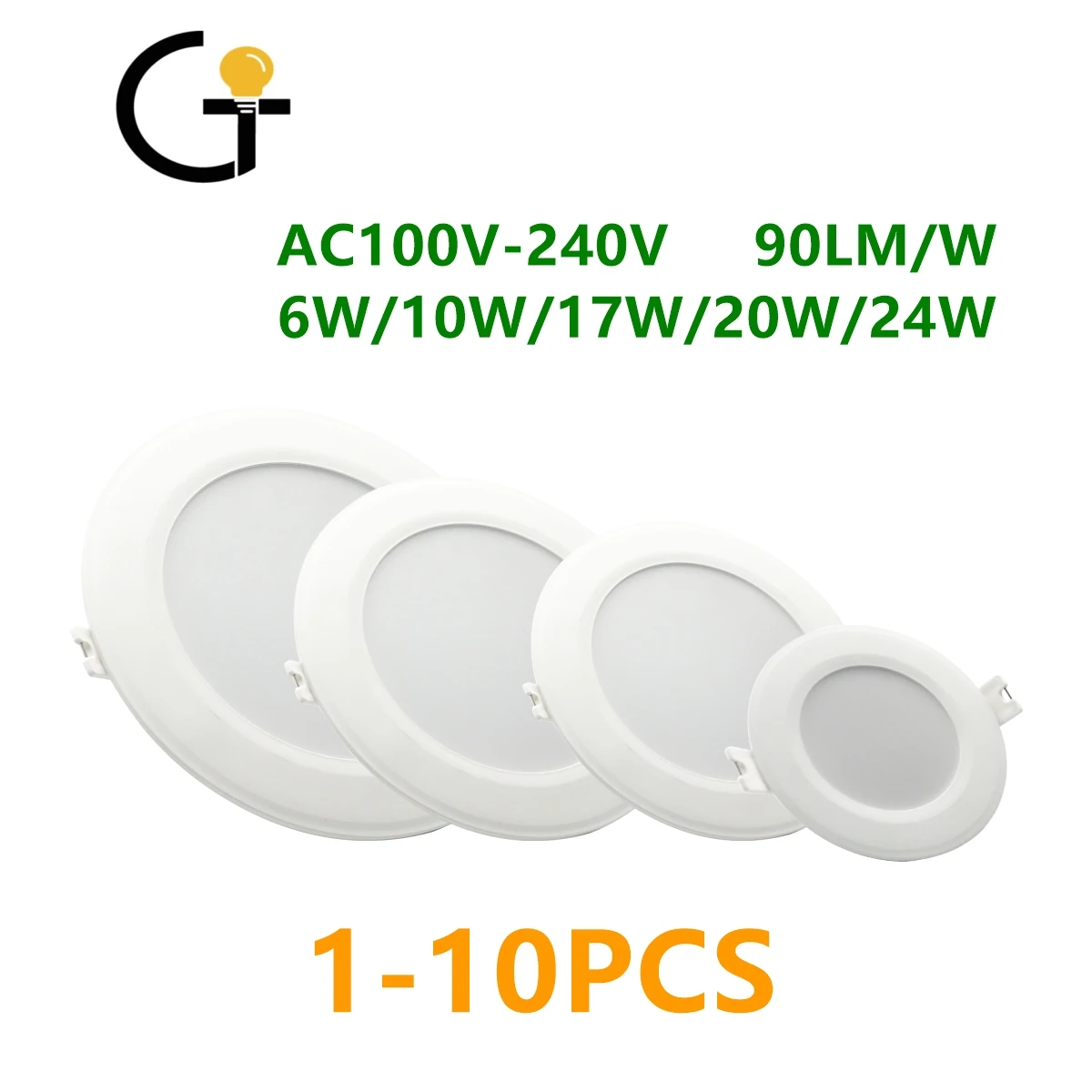 

1-10PCS LED ultra thin dark downlight sky lamp AC110V AC220V 6W-24W super bright warm white light suitable for kitchen and study