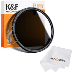 K & F Concept 가변 ND2-ND400 ND 렌즈 필터, 중성 밀도 조절 필터, 극세사 청소 천 포함, 1-9 스톱, 67mm