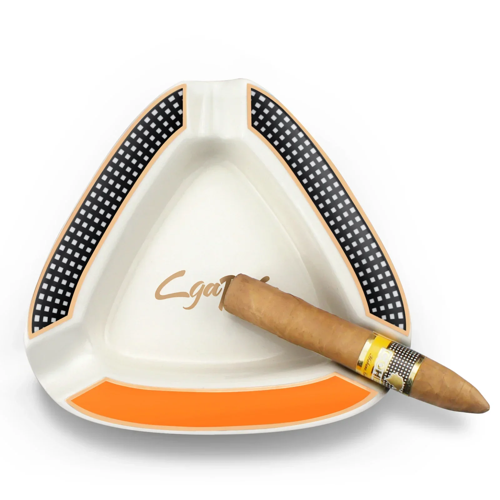 Cigar Ashtray Triangle Portable Ceramic 3 Cigars Gadgets Home  Cigar Tools Smoking Accessories Ash Tray Cigarette Holder