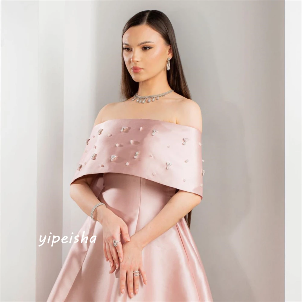 Customized Ball    Elegant Exquisite Off-the-shoulder  Gown Celebrity es Beading Charmeuse Evening