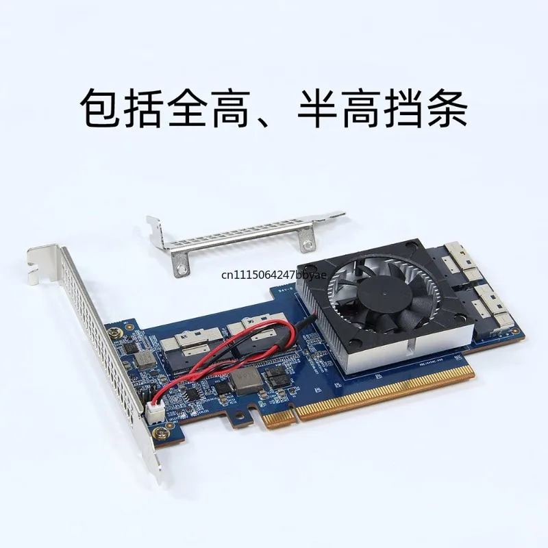 For PEX88048 PCIe4.0 X16 To NVMe SSD GPU Expansion Card Non-Split Adapter Board For Desktop PC