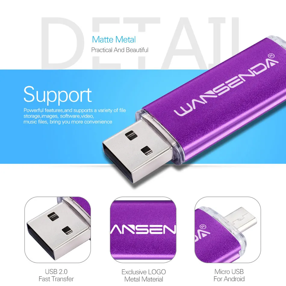 Pen drive 2.0 gb 256gb 64gb 32gb 16gb pendrive usb pen drive 2-em-1 usb 128 & micro usb otg drive