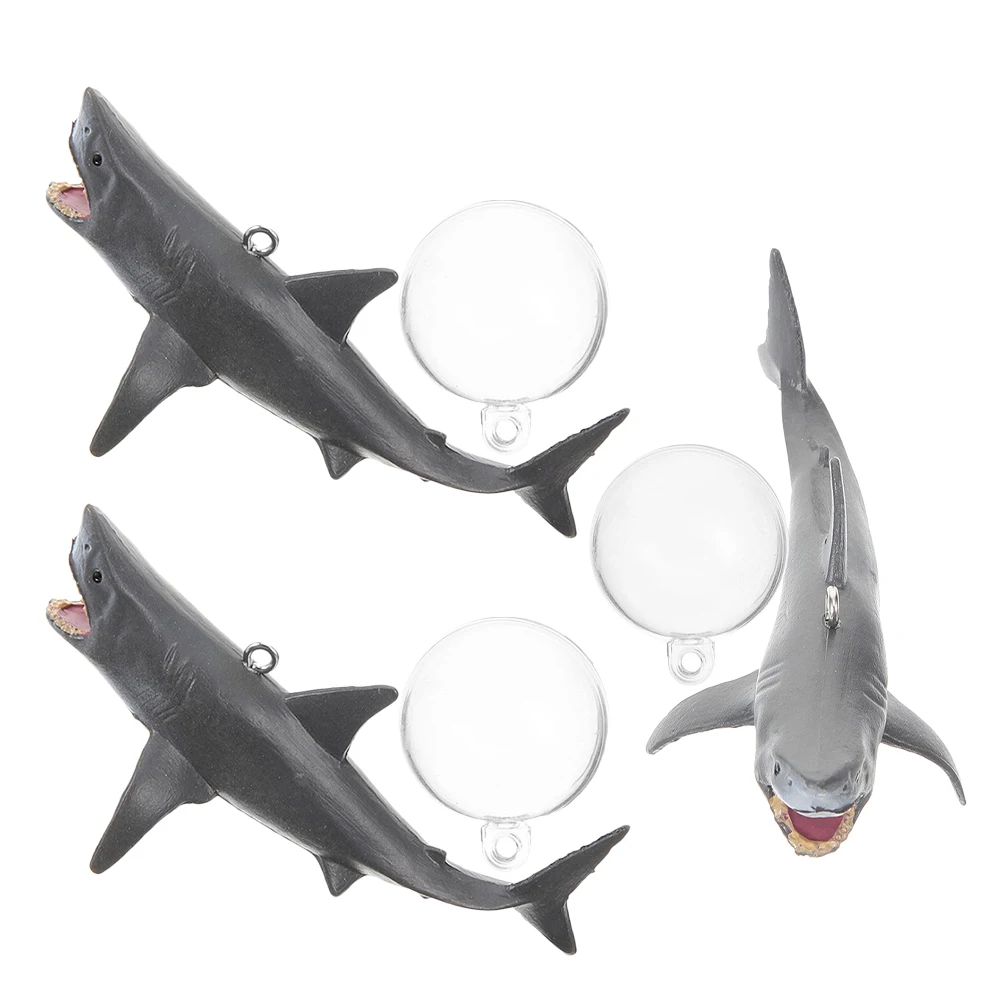

3 set Shark Floating Decor Lifelike Aquarium Adornment Fish Tank Layout Props Durable Water Resistant Marine Animals Figurine
