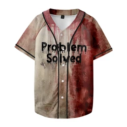 Halloween I'm Fine Jersey Problem Solved Baseball Jacket Shirts Short Sleeve Tee Women Men Streetwear Tops