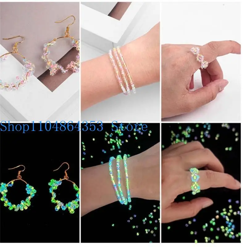 652F 660Pcs Luminous Bead Glow UV Bead Color Changing Reactive for Pony Bead Acrylic Glowing Beads for DIY Bracel