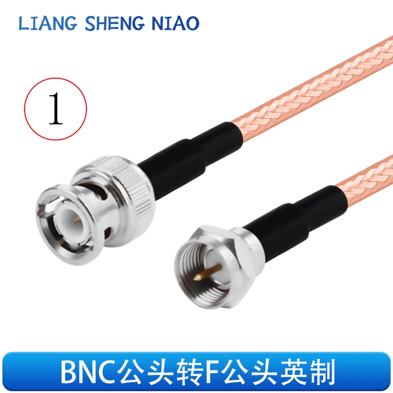 Cable de conexión RF RG142 Chapado en plata, doble blindado, Cable de conversión de cabeza hembra macho a F, Cable de extensión BNC a F