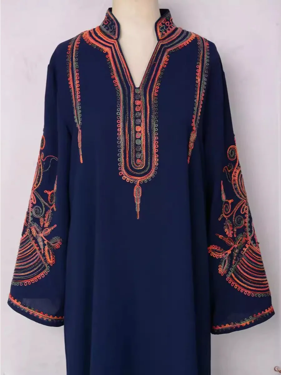 Moroccan Kaftan Abaya for Women Party Dresses Arabic Jalabiya Embroidery Dubai Long Robe Islam Eid Muslim Saudi Vestidos Abayas