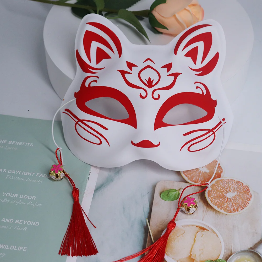 Pastel Goth Leather Seductive Fox Mask Halloween Mask Female Mask Party Sexy Cat Half Face Role-playing Anime Props