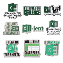 Oh This Calls for A Spreadsheet Enamel Pins Creative Excel Formula Metal Brooches Backpack Clothes Badge Lapel Pin for Gifts