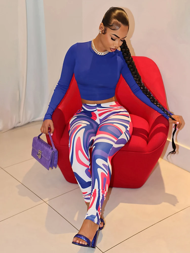 

Weird Puss повседневный женский спортивный костюм, комплект из 2 предметов, осенние укороченные топы + леггинсы с ярким принтом, плотный эластичный уличный спортивный одинаковый костюм