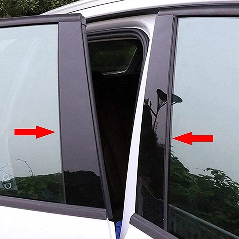 Car Pillar Posts Door Window Trim Cover Decorative Stickers Accessories for Skoda Fabia 2007-2010 2011 2012 2013 2014 фабиа