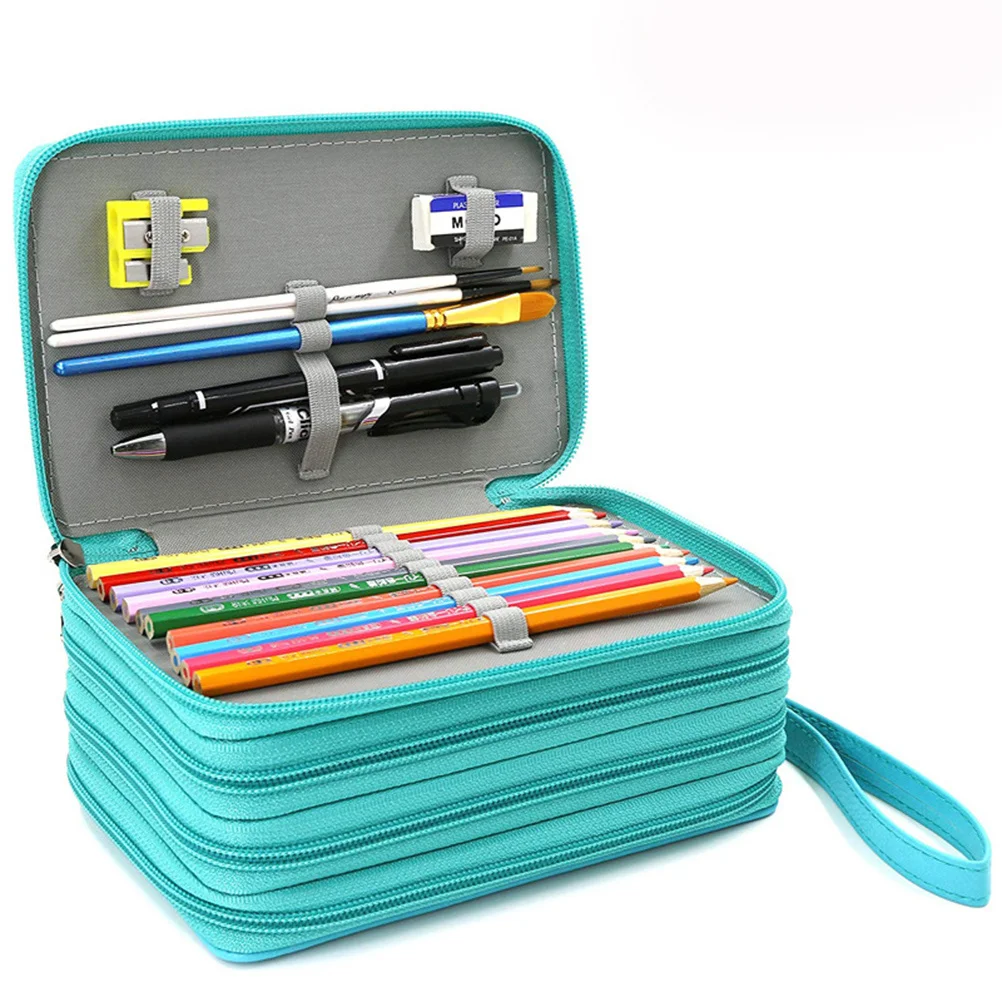 

Aesthetic Stationery Organizer down Pencil Holder Case for Office Cute School Korean Products Green PU Bag