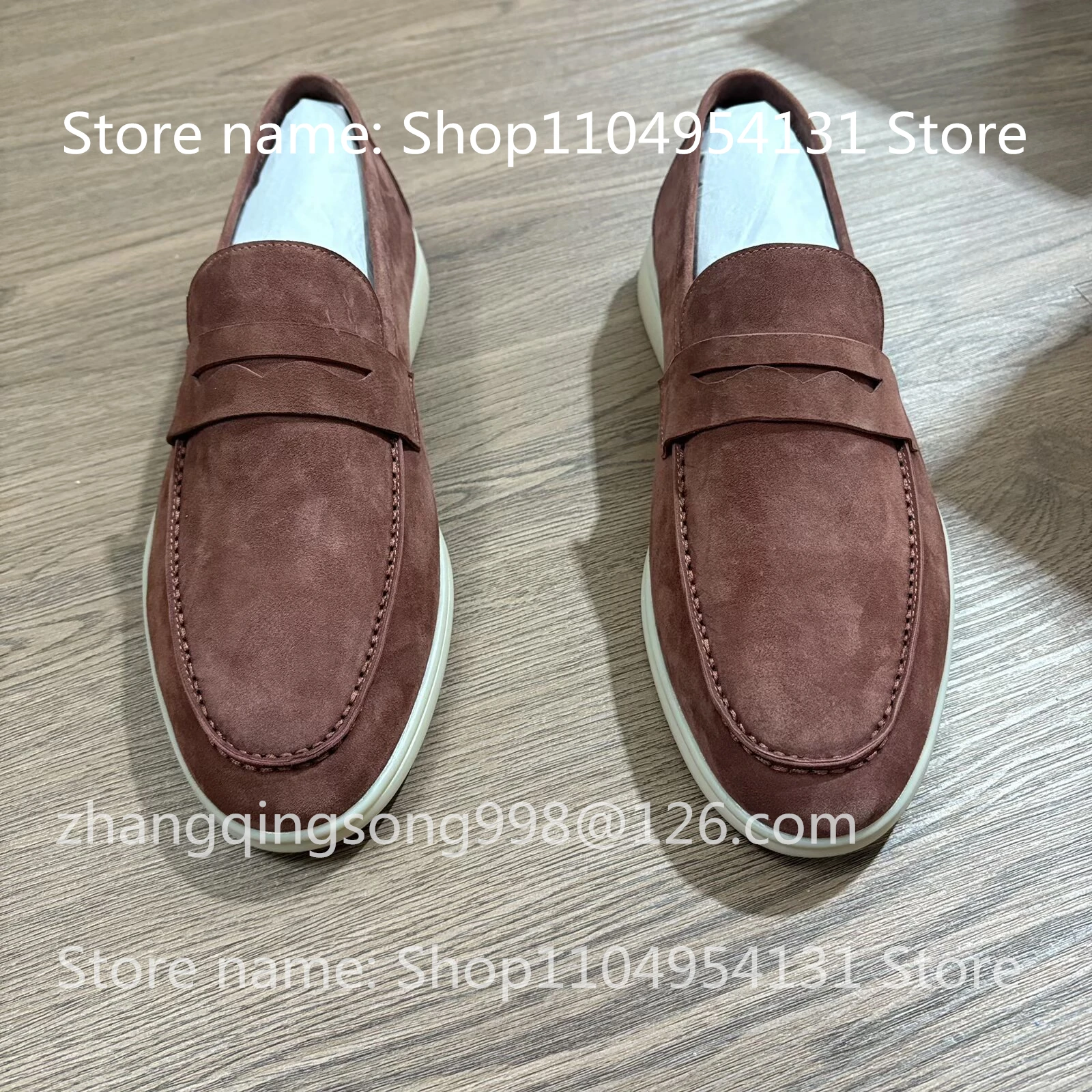 Male 38-47 High quality Colorful Loafers Casual  All Real Leather Walking man's  Shoes  Sheepskin Suede