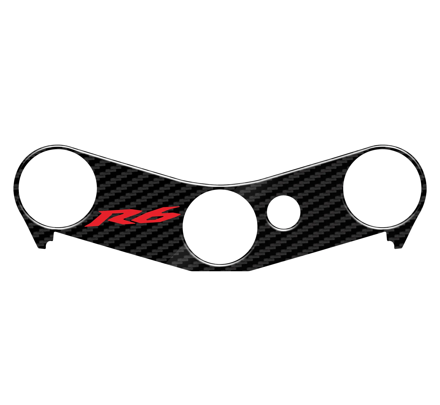 3D Motorcycle Carbon Fiber Pattern Top Triple Clamp Yoke Sticker Case for YAMAHA YZF R6 R 6 2006-2007