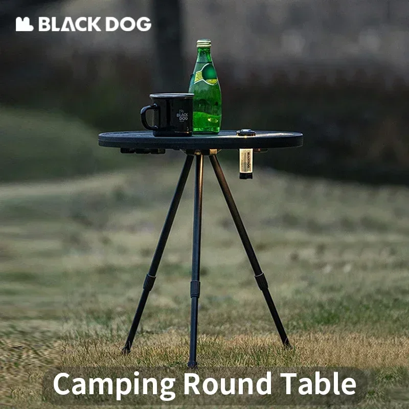 Naturehike-mesa redonda plegable BLACKDOG, mesa de comedor de aleación de aluminio para acampar al aire libre, Picnic telescópico, caminata portátil de tres patas