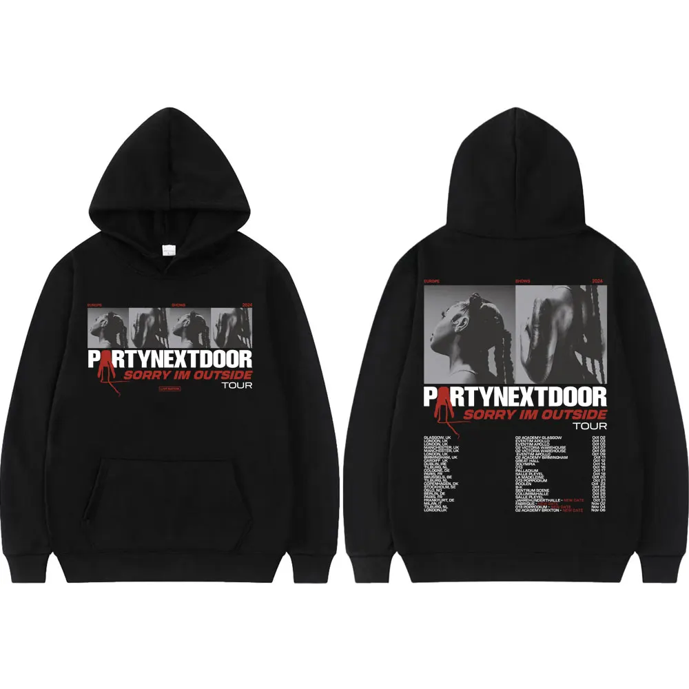 

Rapper Partynextdoor Sorry Im Outside Tour Hoodie Hip Hop Vintage Hooded Sweatshirt Men's Women's Fashion Casual Loose Pullovers