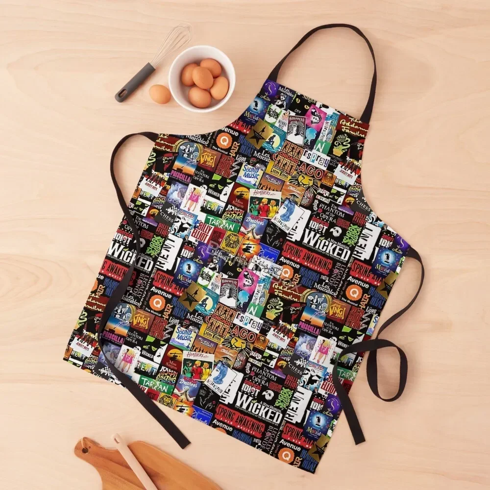 

Collage II Music Apron Waterproof Kitchen Woman painting Waterproof women Women's Dresses Apron