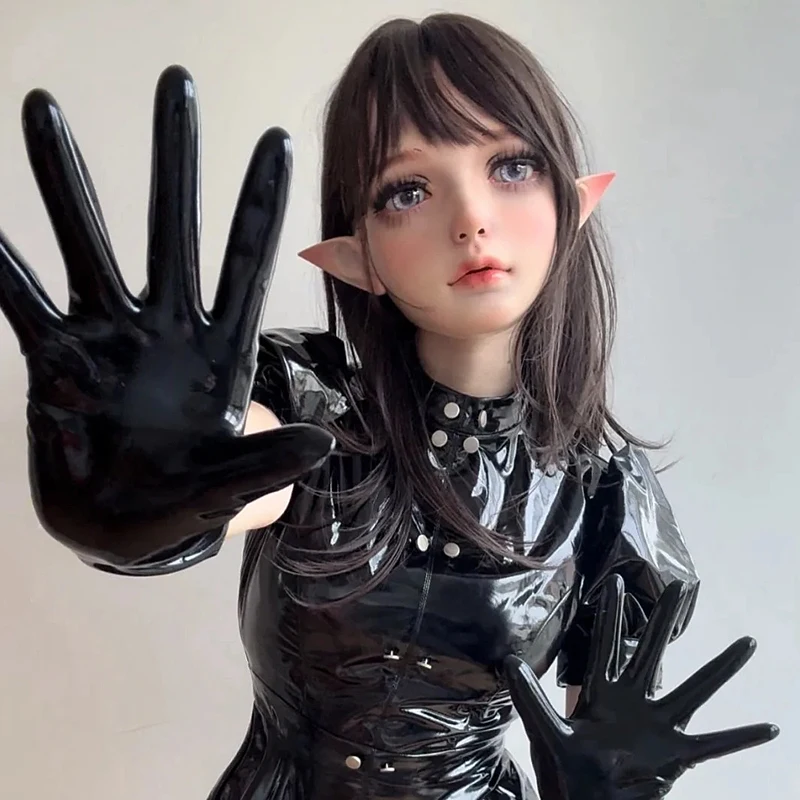 BJD الراتنج نصف رئيس/أقنعة الرأس الكامل Kigurumi عيون كروسدريس تأثيري انمي ياباني دور لوليتا أقنعة عيون وشعر مستعار