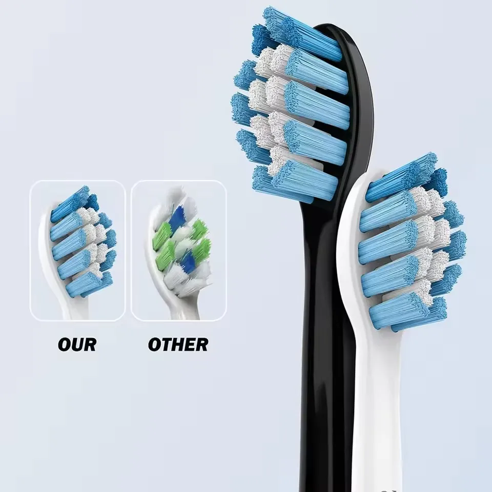 رؤوس فرشاة بديلة لـ Phlps HX6064 HX6011 HX6930 HX6730 فرشاة أسنان كهربائية بالموجات الصوتية فراغ لينة دوبونت الخشن الفوهات