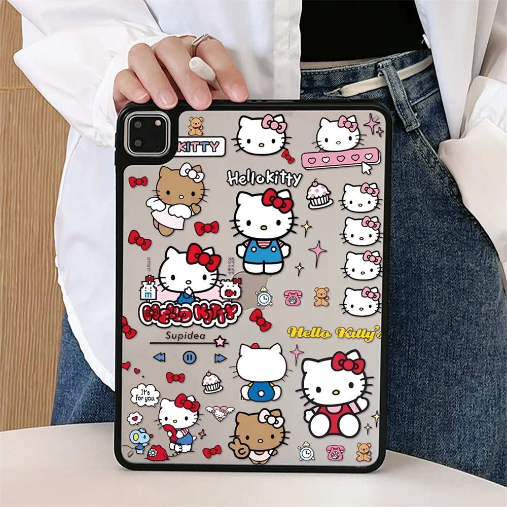 

Акриловый чехол Hello Kitty для iPad 10 11 поколения Pro 11 Air 5 4 3 9/8/7th 10,2 10,9 дюйма Pro10,5 9,7 Mini7/6 A16 Air11 2025