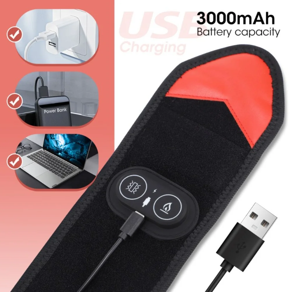 Wireless Wrist Heating Pad Massager with 3000 mAh Battery Designed for Pain Relief with Adjustable Heat and Flexible Fit Strap