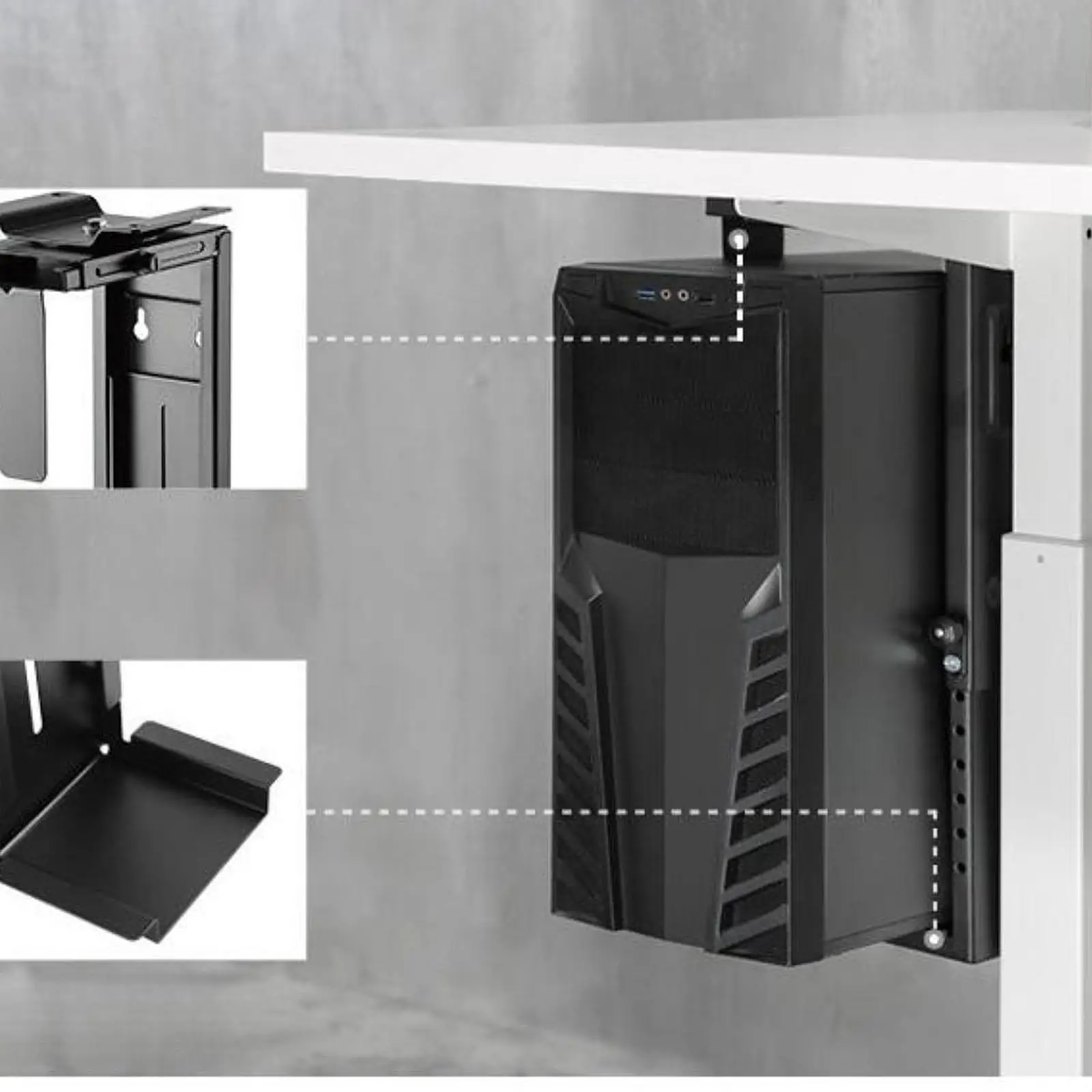 Imagem -06 - Computador para pc ou pc Preto Torre Titular sob Mesa Montagem Melhor para a Maioria Case do