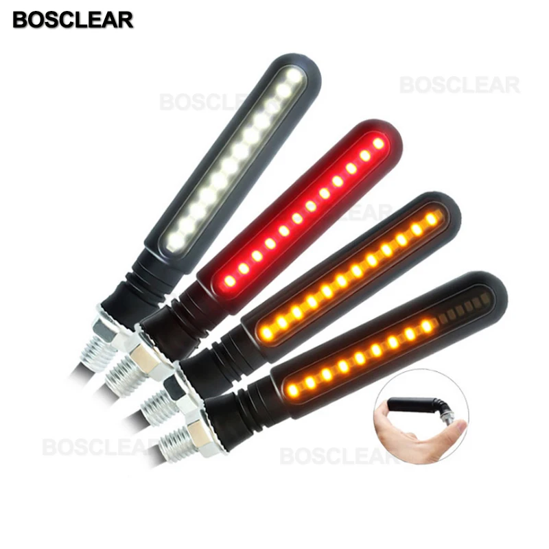 2pcs 24 LED Universal Motorcycle Turn Signal Lights Flowing Flashing Motorbike Indicator Blinker Moto Tail Lights Signal Lamp