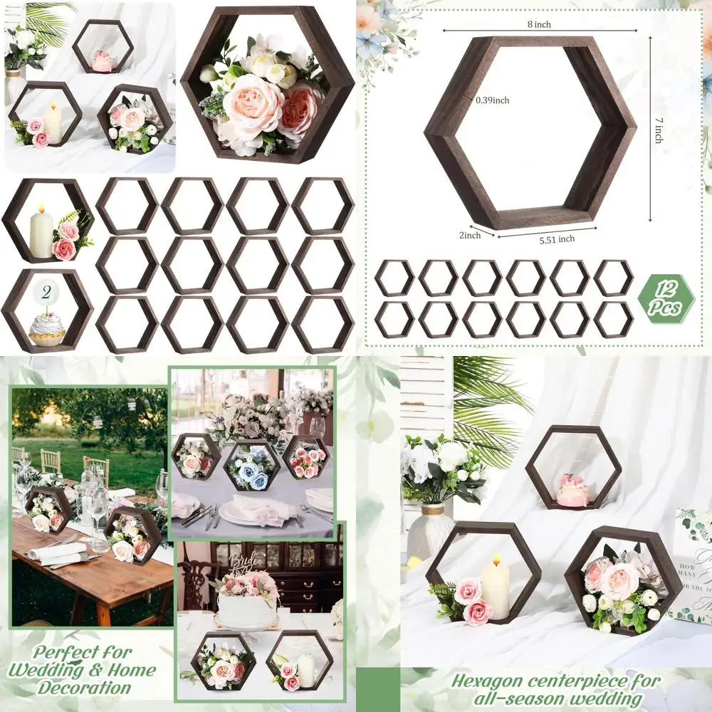 Rustic Hexagon Wood Shelves for Stylish Decor