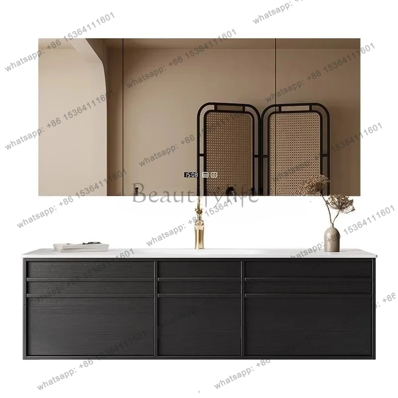 

FG10Medieval style bathroom cabinet combination French rock slab hot bending integrated basin hand washbasin washstand