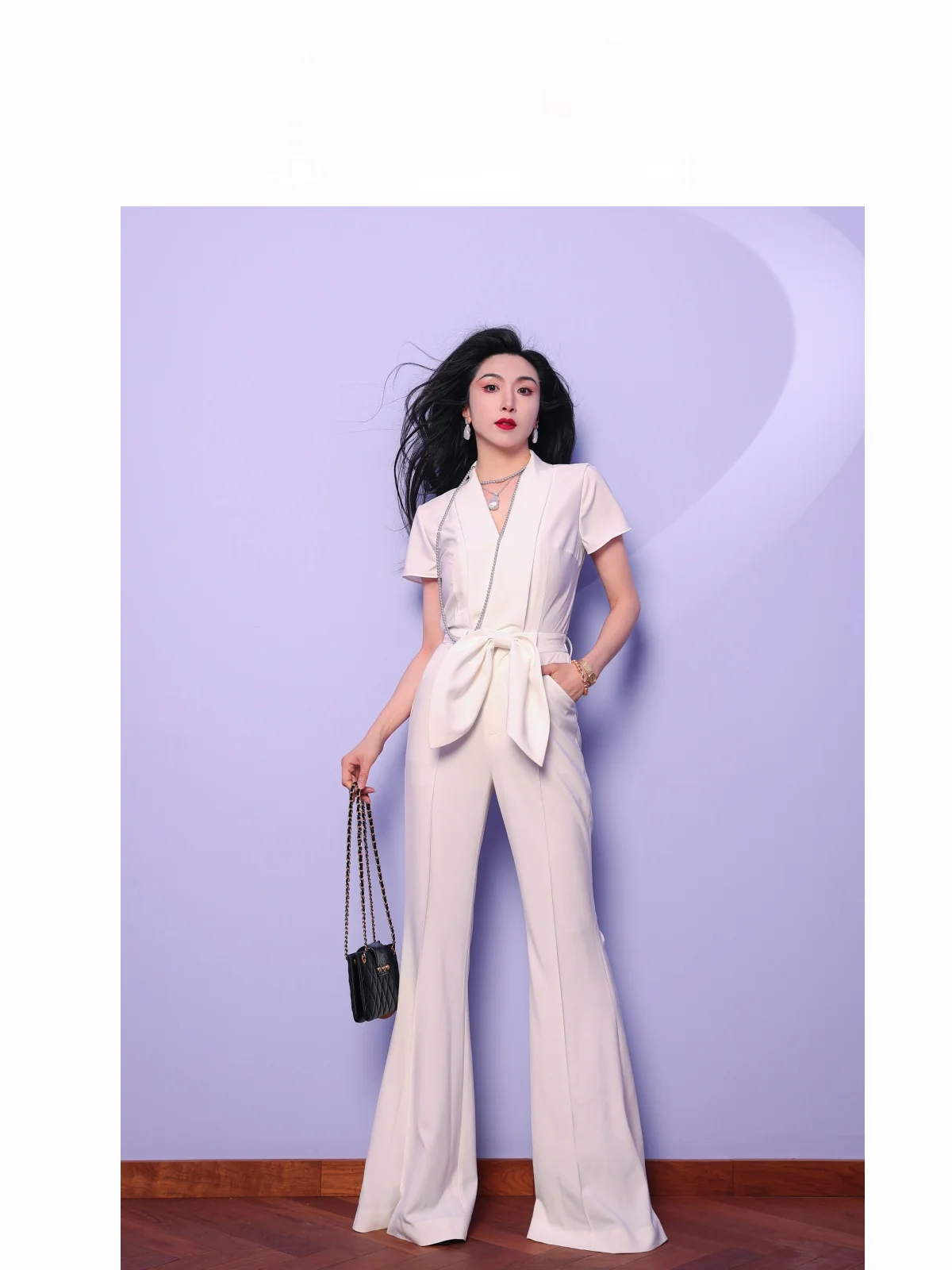 

Женский комбинезон Ele V-ne ort-sved с широкими штанинами, повседневный, тонкий, с эффектом утяжки талии, с высокой талией