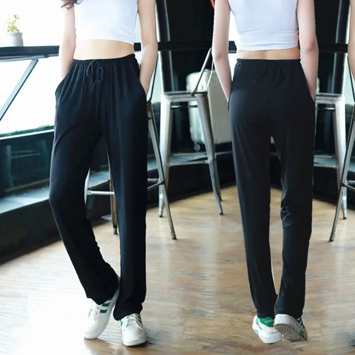 

Свободные длинные брюки из модала, женские повседневные брюки-фонарики, тонкие спортивные штаны для йоги, корейские хлопковые брюки с высокой талией для поездок на работу