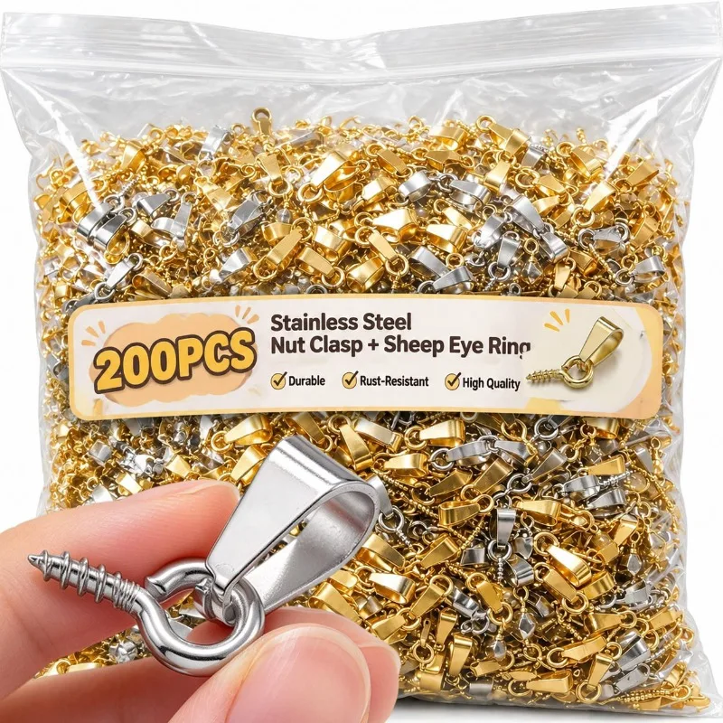 10/20PCS Gold Sliver Screw Eye Pins Bail Top Hooks for DIY Necklace Bracelets Keychains Hooks Connectors Jewelry Making Findings