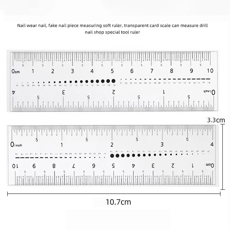 Nail Measure Easy Ultra-Thin Soft PVC Ruler Manual Fake Nails Measuring Size Transparent Map Caliper Ruler Nail Art Tool