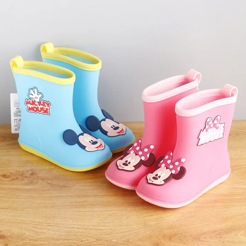 Four Seasons Disney cartoon Mickey mouse Rain Boots Children's Water Boots Rubber Shoes Big Kids Rain shoes