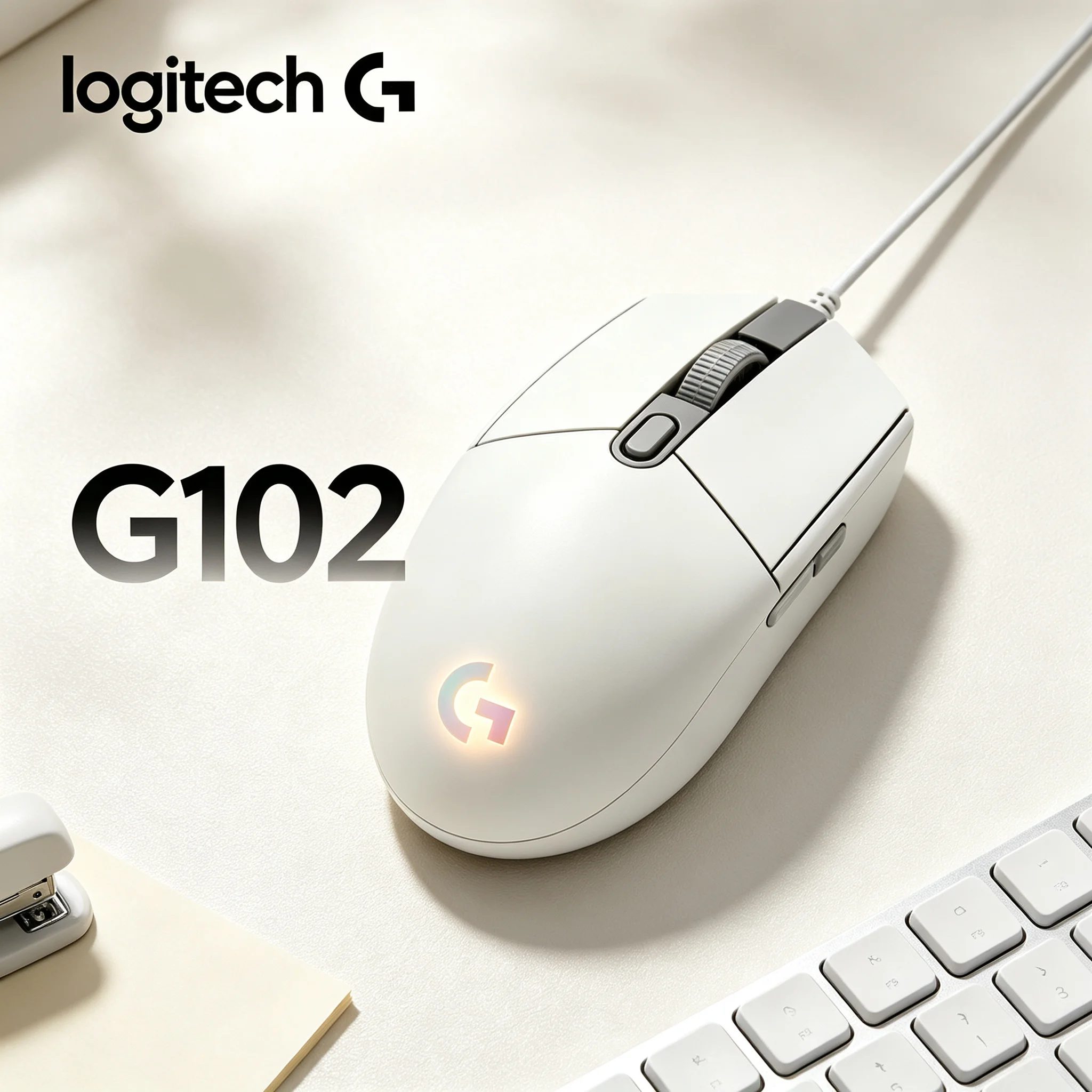 Logitech G102 Wired Gaming Mouse RGB Glowing G‑Logo Lightweight Build For CS2 PUBG FPS Gamer And Office Staff Use
