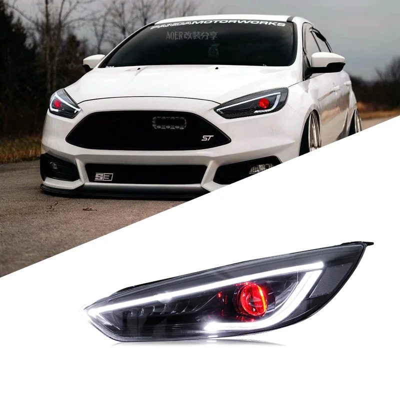 Suitable for Ford Focus 2015-2018 modified LED lens xenon headlight streamer turn signal daytime running light