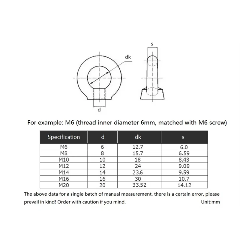 1pcs Lifting Eye Nuts M6 M8 M10 M12 M14 M16 M18 M20 White Zinc Plated Carbon Steel Ring Eye Bolt Ring Hooking Nut Screws
