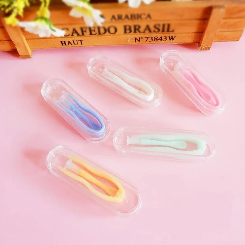 Contact Lens Case Clip Stick Tweezers Combination Box Piece Clip Set for lenses random color