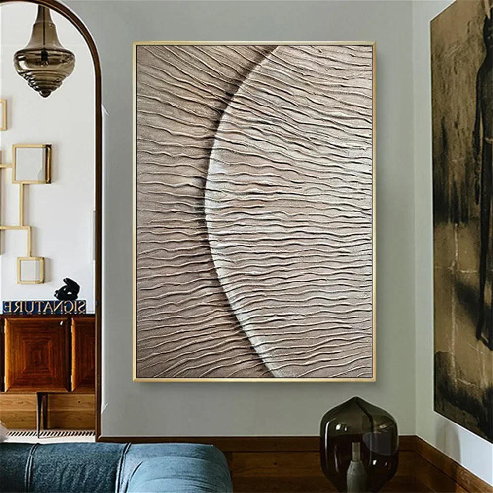 

Modern Home Decoration Painting Hand-Painted 3D Oil Painting Gray Texture Canvas Wall Art Painting for Living Room Hotel Decor