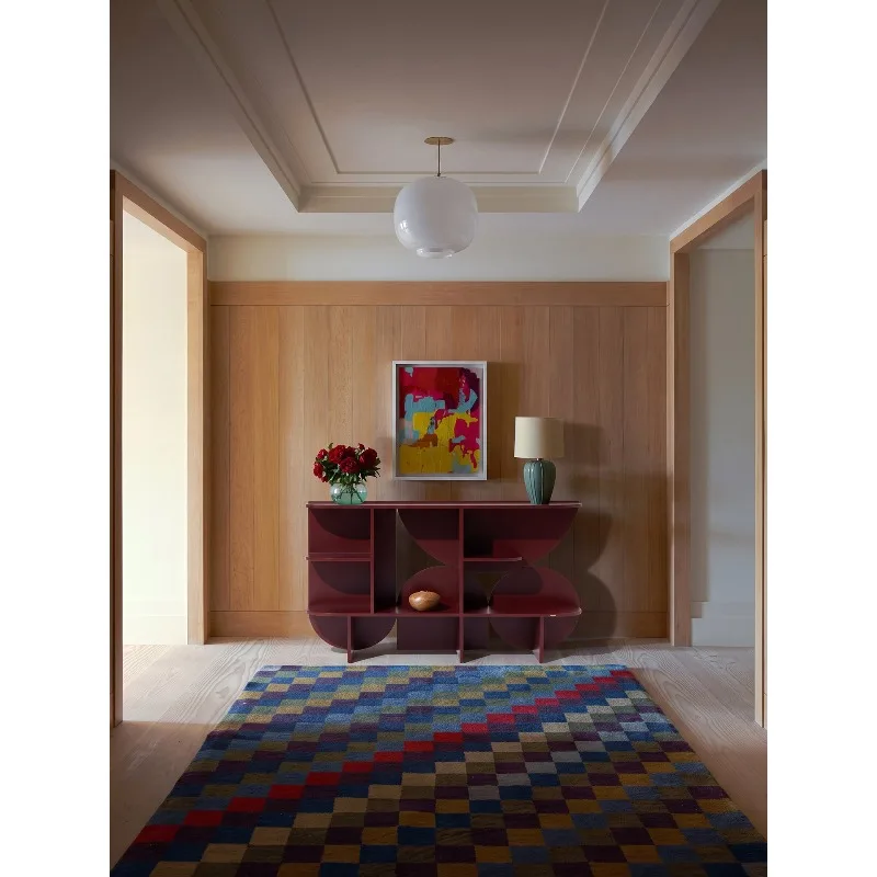 Side Cabinet Canyon Red/Dawn Grey Living Room Soft Partition Italian Shelf