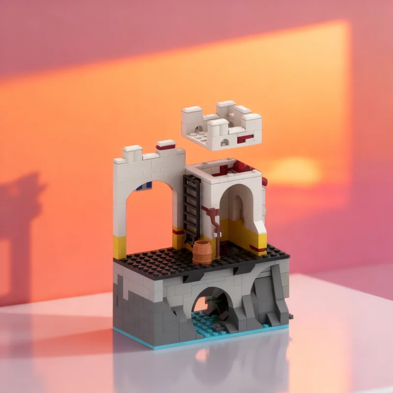 

317 деталей MOC: Центральная башня, расширение крепости Эльдорадо, модель пиратского корабля, строительные блоки, подарок для самостоятельной сборки, креативный коллекционный декор для демонстрации