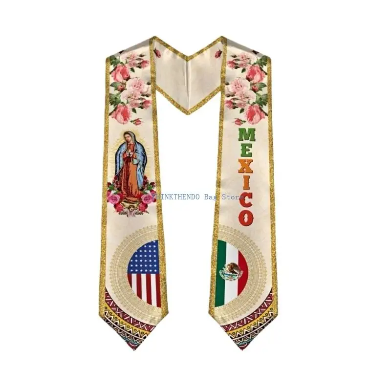 340D Class of 2026 Graduation Stole Sateen Fabric 10 Elegant Color Scarf For Adults