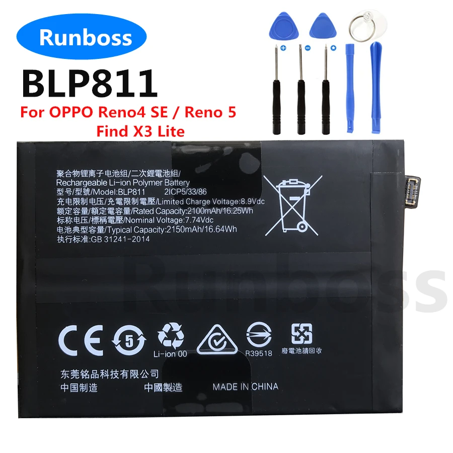 Originale BLP809 BLP887 per OPPO Realme GT NEO 2 3 GT2 C17 V3 Q3i Q3s Q3 Q2 7 7i 8 8i trova X3 X5 Pro A15 A15s A35 A97 5G batteria