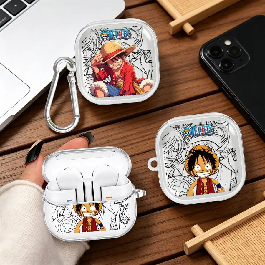 Luffs One Piece Transparente Kopfhörer-Schutzhüllen mit Haken für Redmi Galaxy Buds 6 Pro 8 Lite 8Active 5 7 6Active