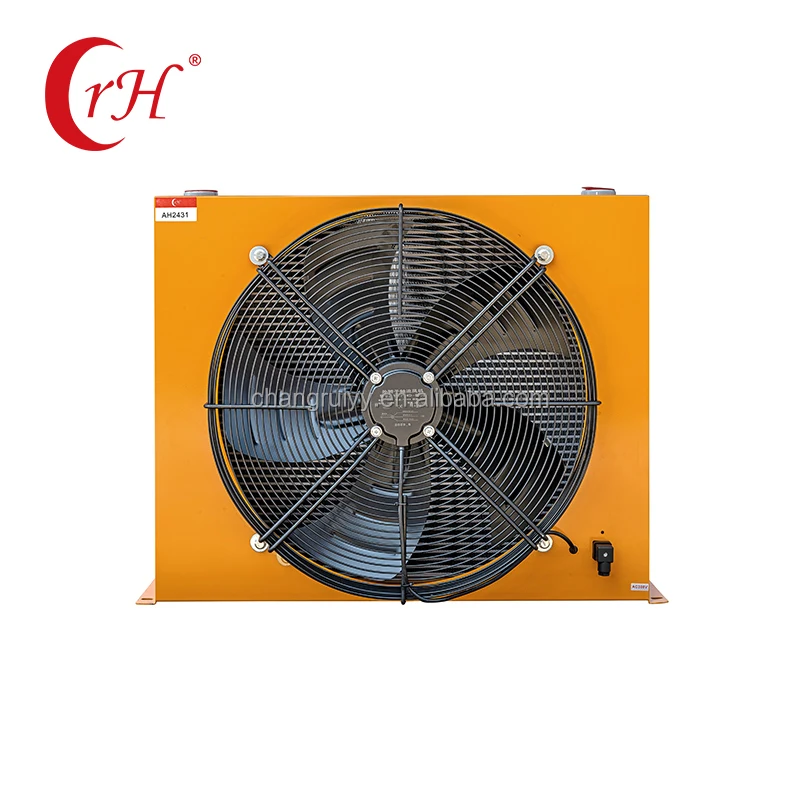 High Flow Industrial Air Cooled Hydraulic Oil Cooler Forklift Molding 400L Excavator Crane 12V Fan Radiator Heat Exchanger