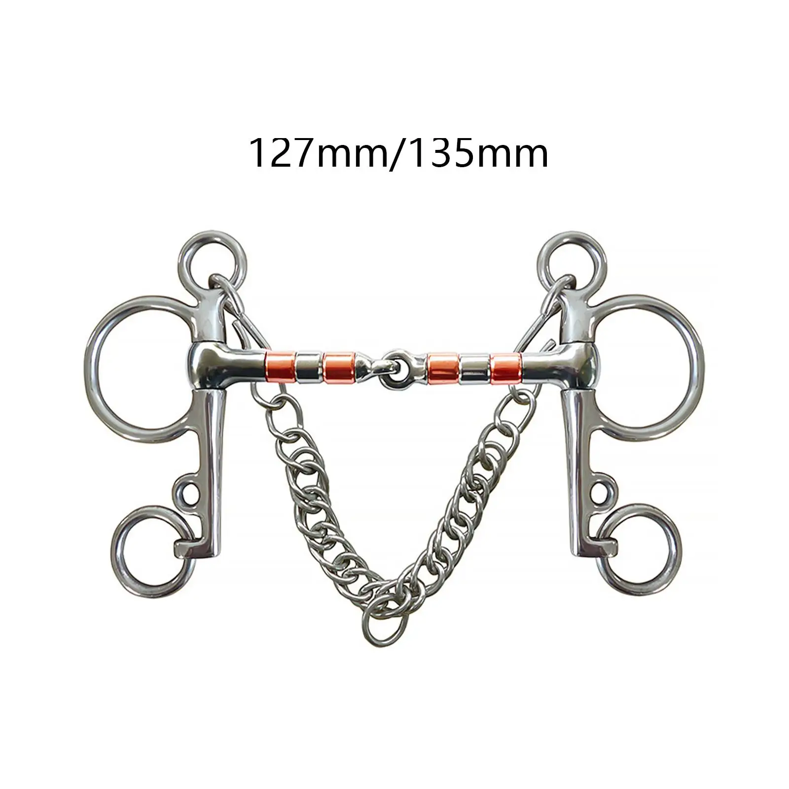 ม้าบิตปากบิตกลางแจ้งอุปกรณ์เสริมม้าแหวนหลวม Snaffle Walking Horse Bit ม้าเคี้ยวบิตโลหะ Horse Snaffle บิต