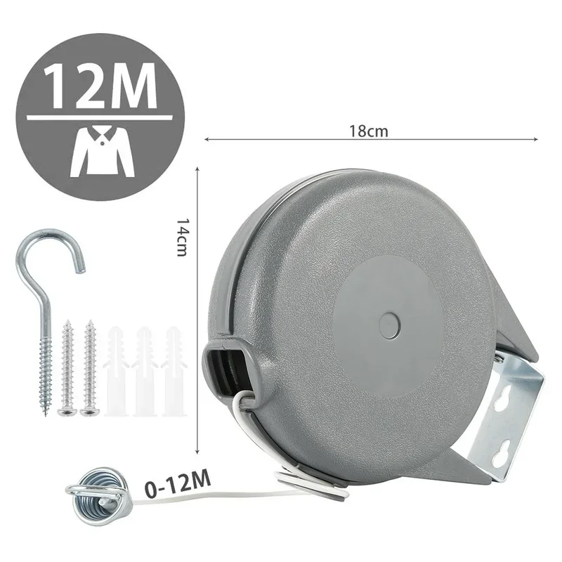 

15M Clothes Drying Rack Rope Retractable Clothesline Stainless Steel Indoor Outdoor Laundry Hanger Organizer Clothes Drying Rope